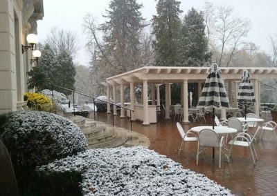 Snowy on Patio at Geneva On The Lake